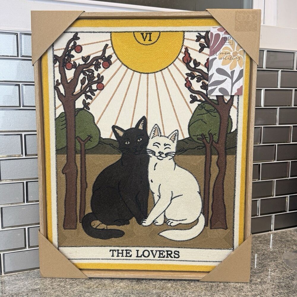 BP Home The Lovers Cats Tarot Tapestry Wall Art  Decor Cottagecore Black White